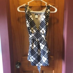 JCrew Black and cream top